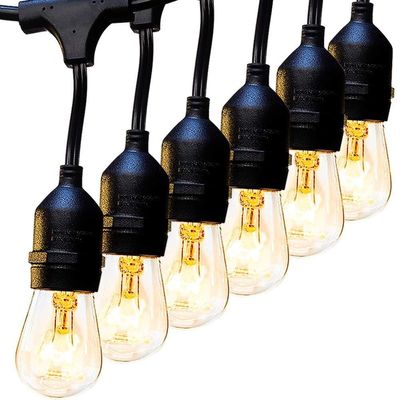 크리스마스 스타일 48ft S14 LED 에디슨 전구 실내외용 스트링 라이트